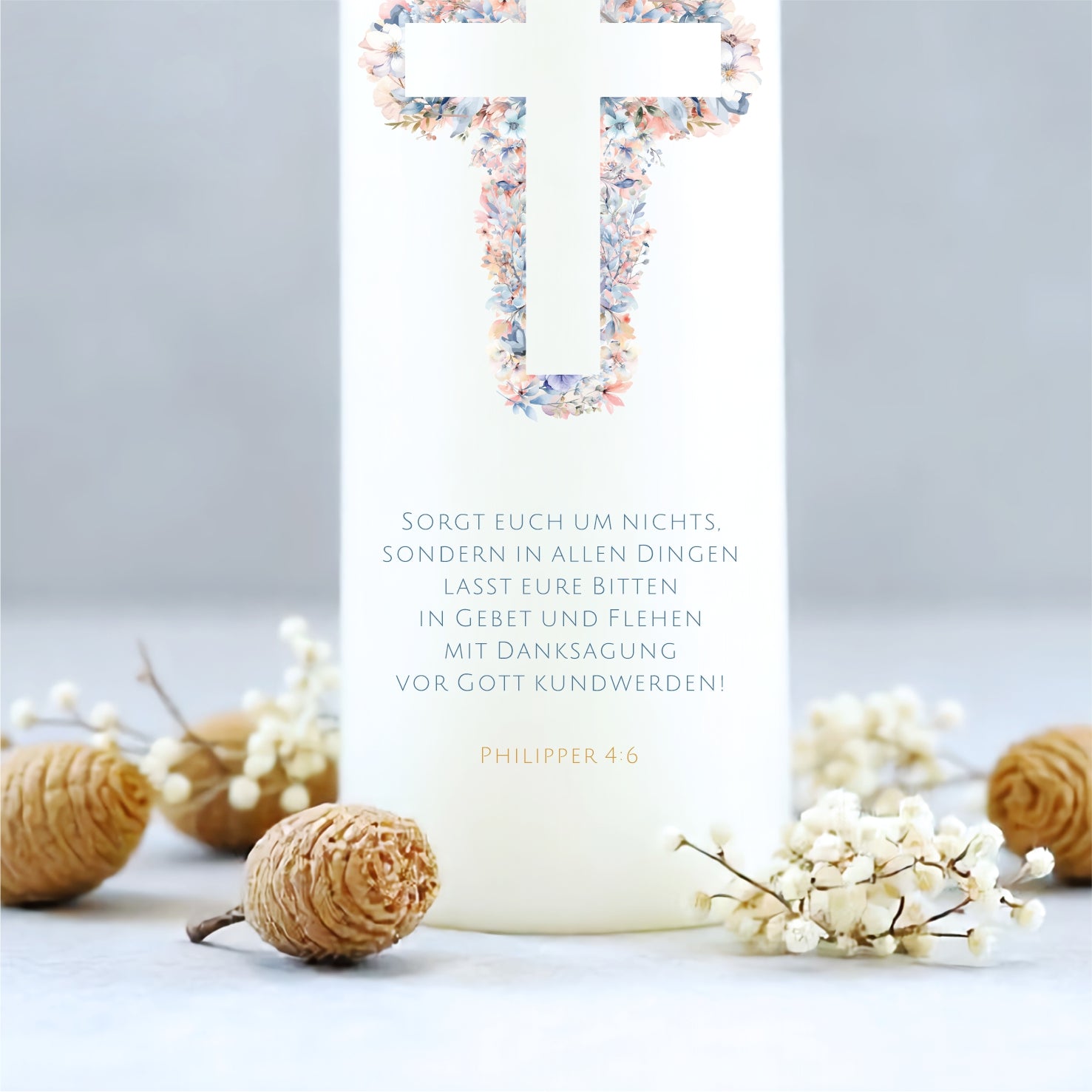 Taufkerze | Blumenkreuz / ♂