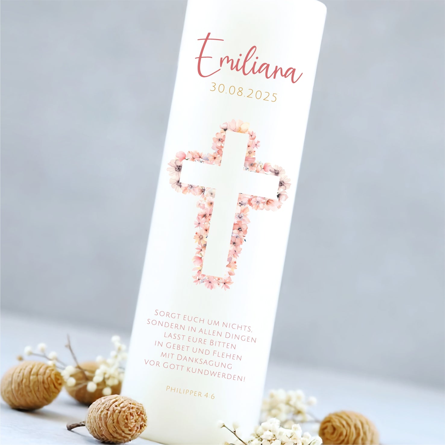 Taufkerze | Blumenkreuz / ♀